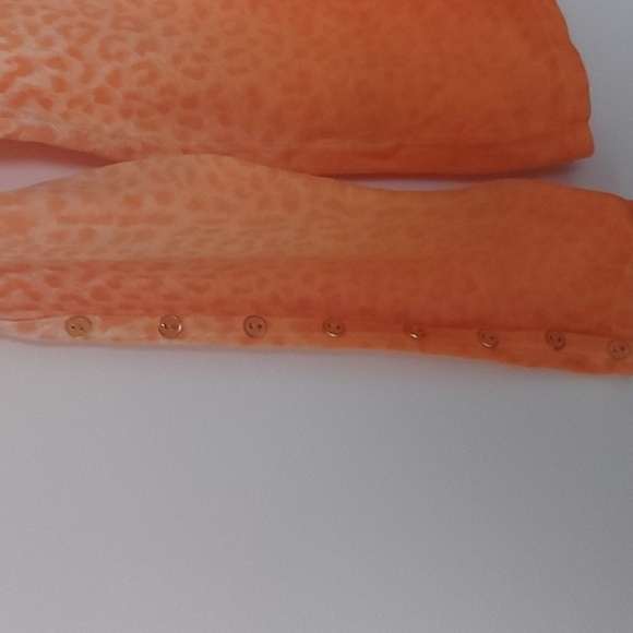 J Mclaughlin Cotton Modal Blend Leopard Ombre Lightweight Sweater Orange Size M - Picture 3 of 7